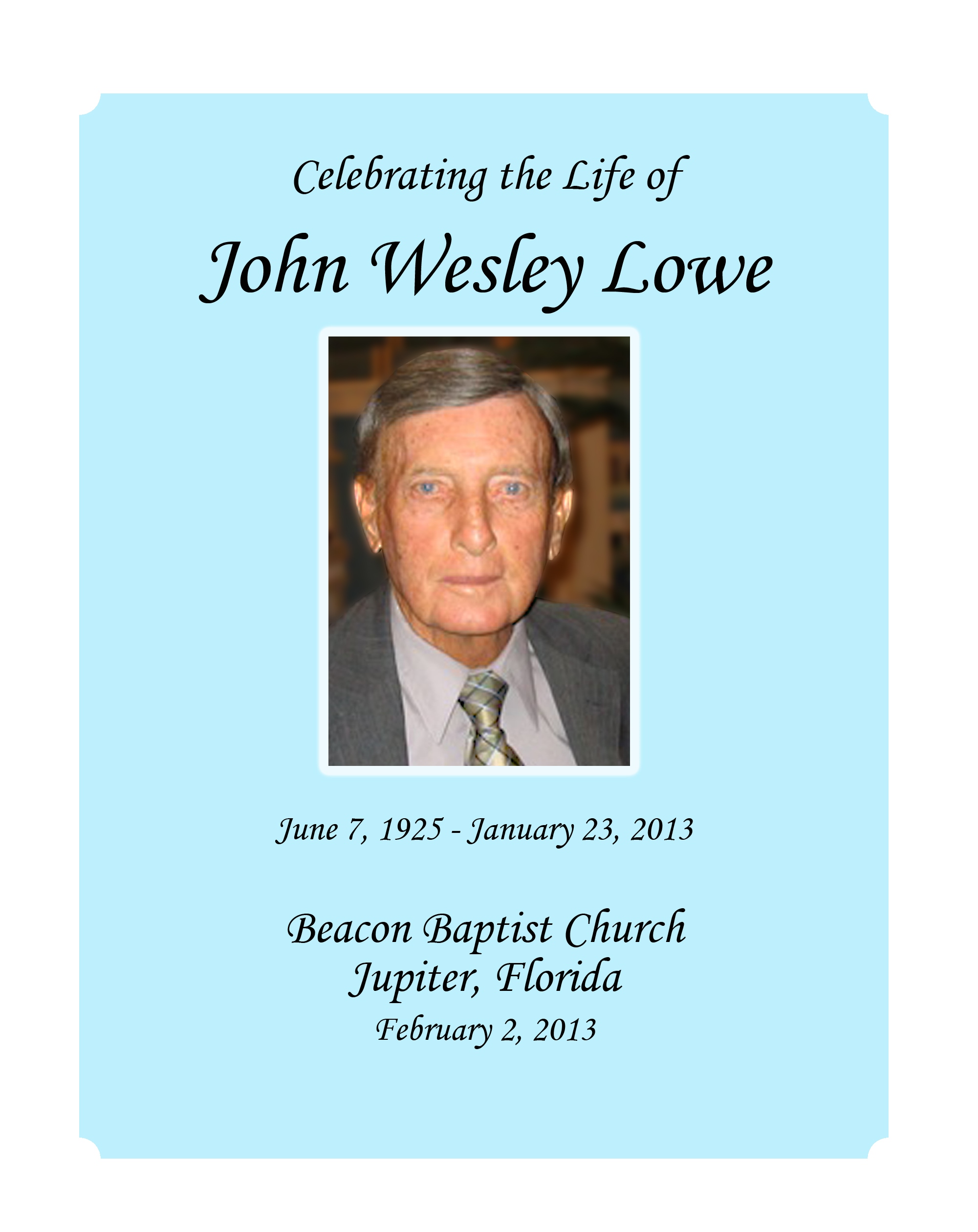 John Wesley Program pages 1,12